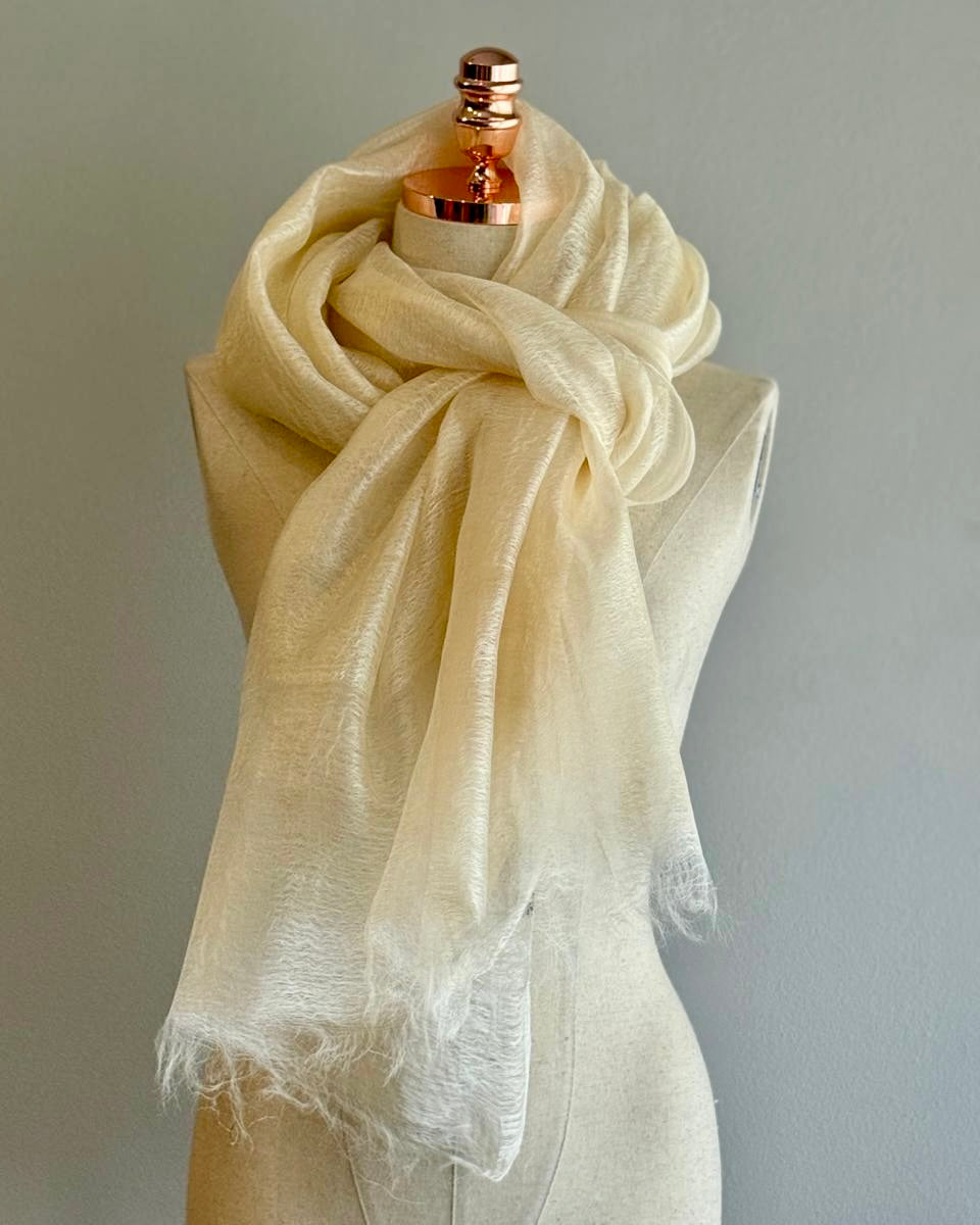 Xale GAZE SEDA cor natural