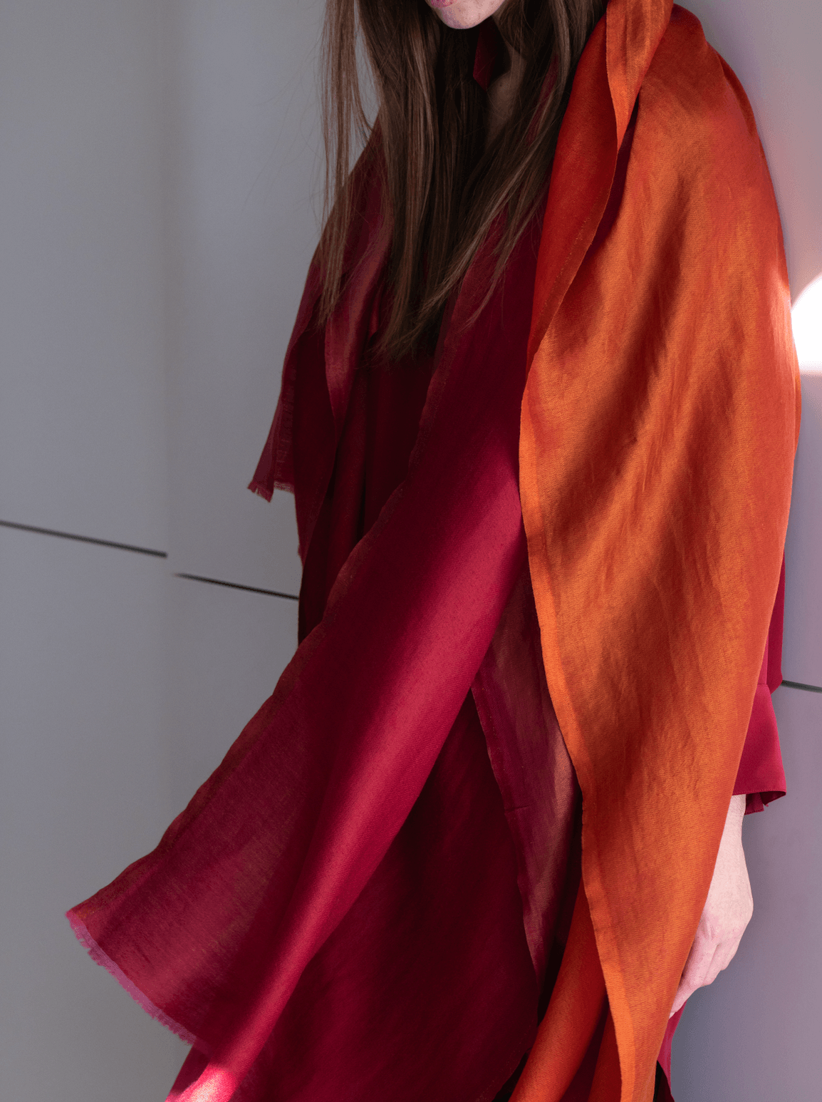 Xale ZARI REVERSE laranja intenso