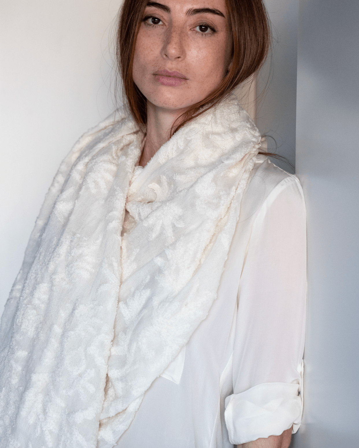 Xale BOUCLÉ branco off