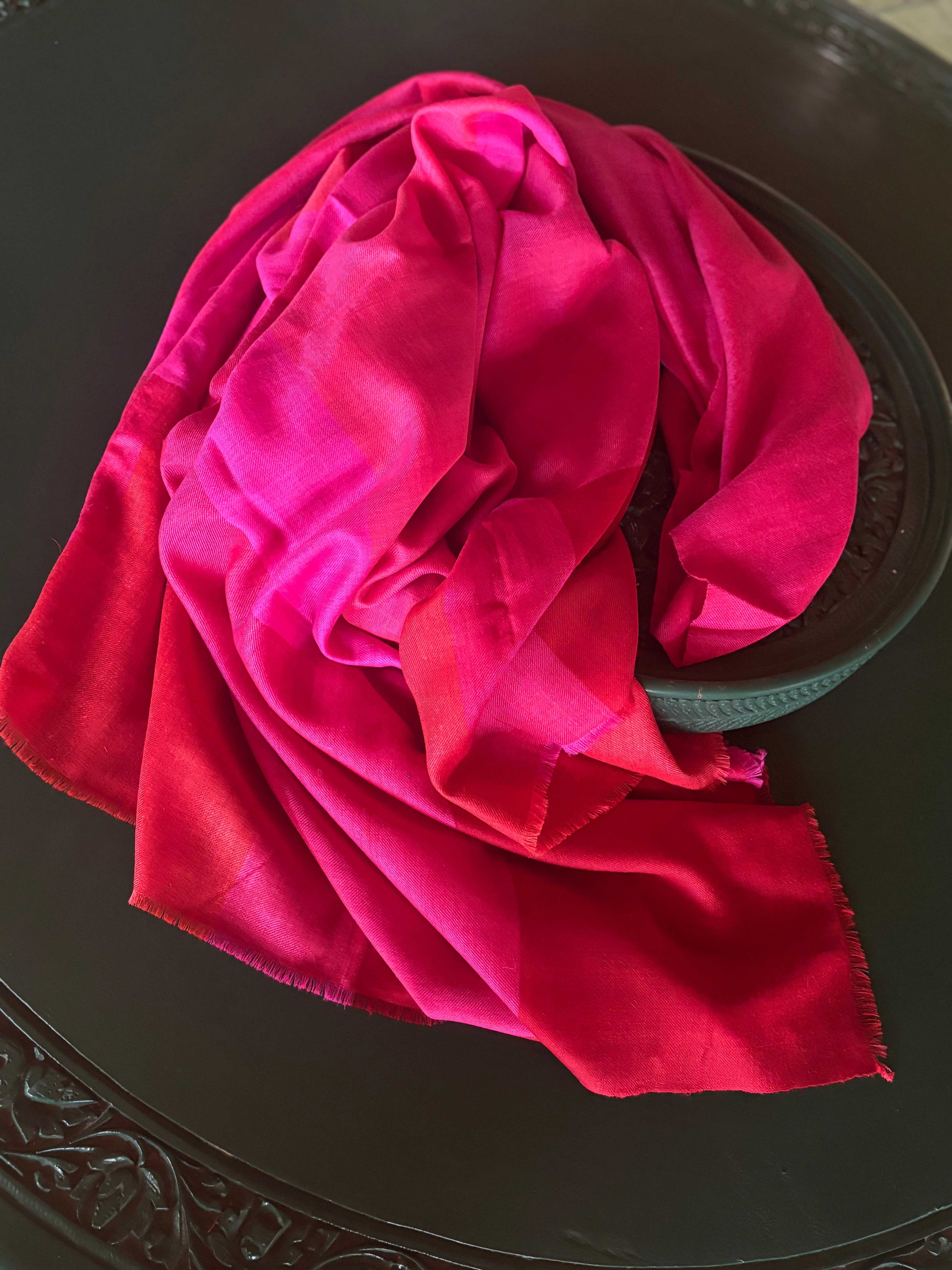 Xale CASHMERE vermelho e pink
