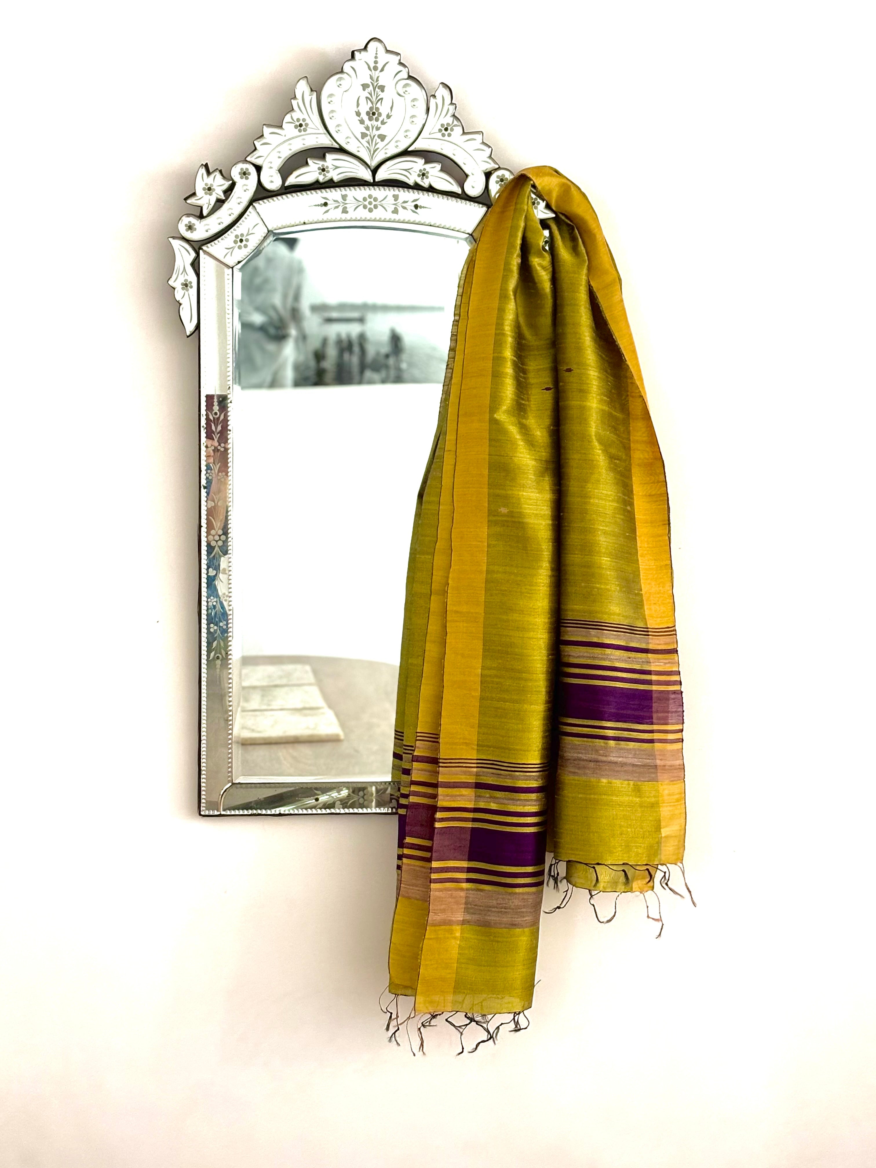 Xale TUSSAR amarelo lima e roxo