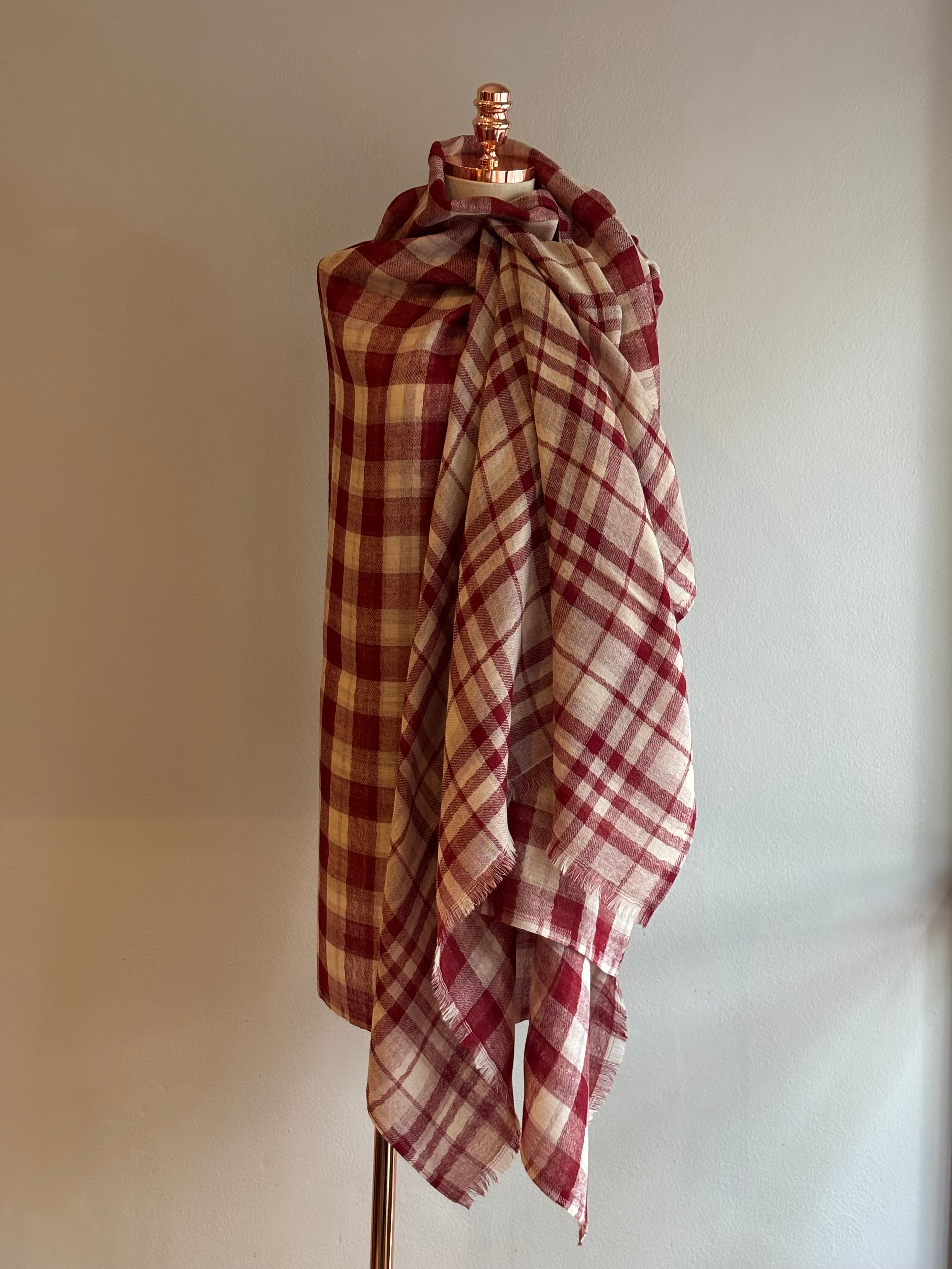 Xale  merino VICHY reversível maxi