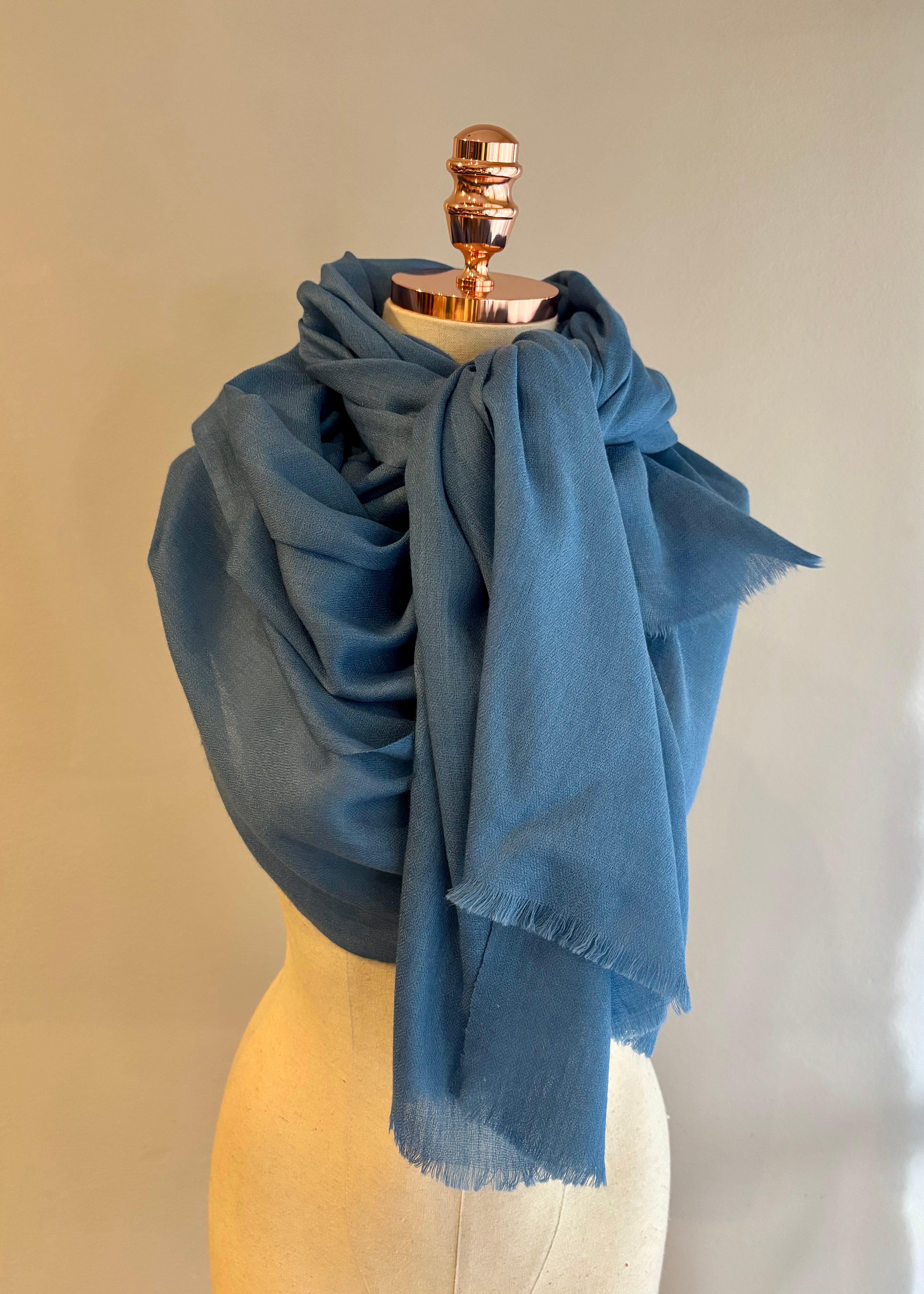 Xale merino COLORS azul denin