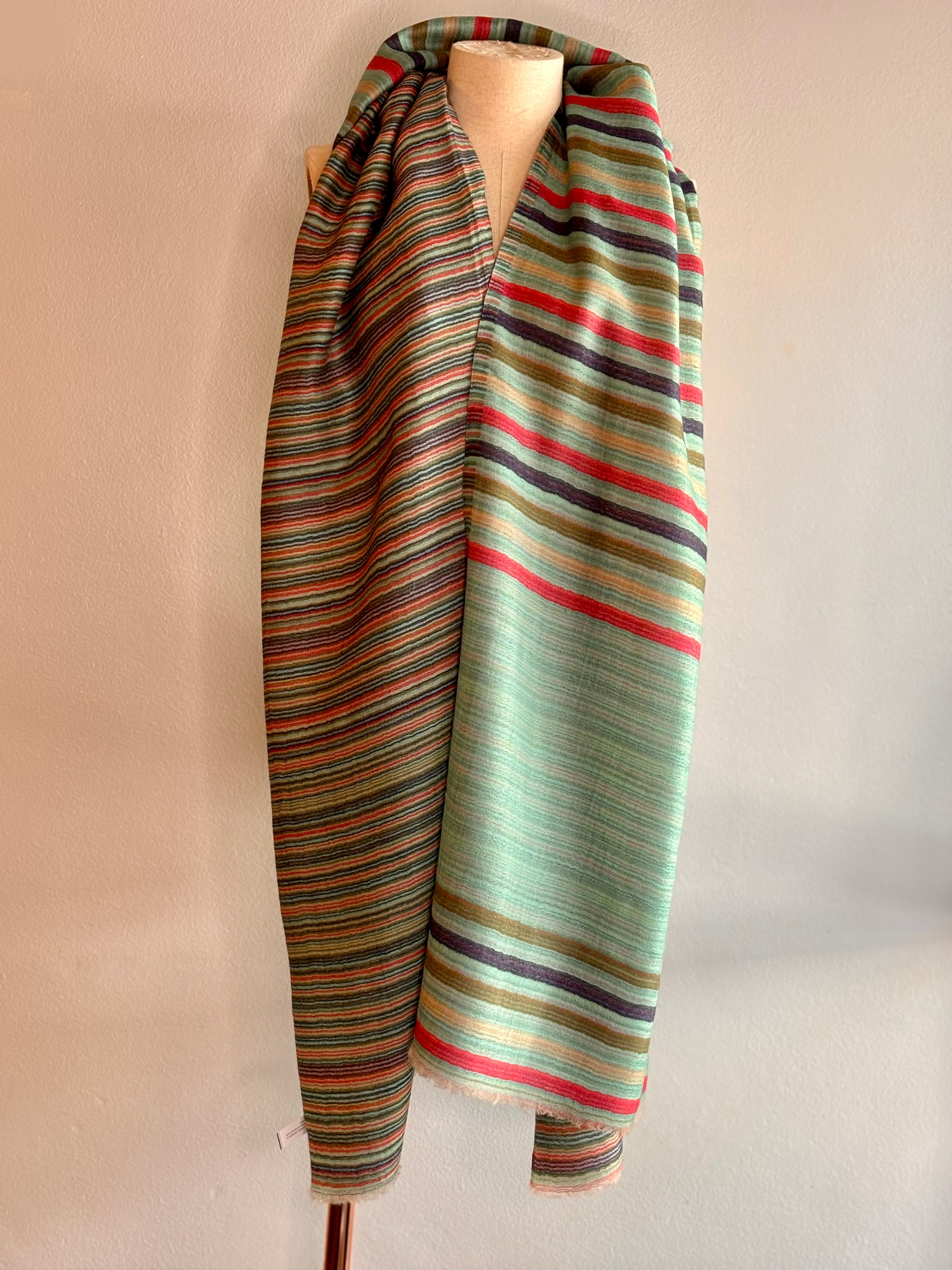 Xale merino STRIPES azul