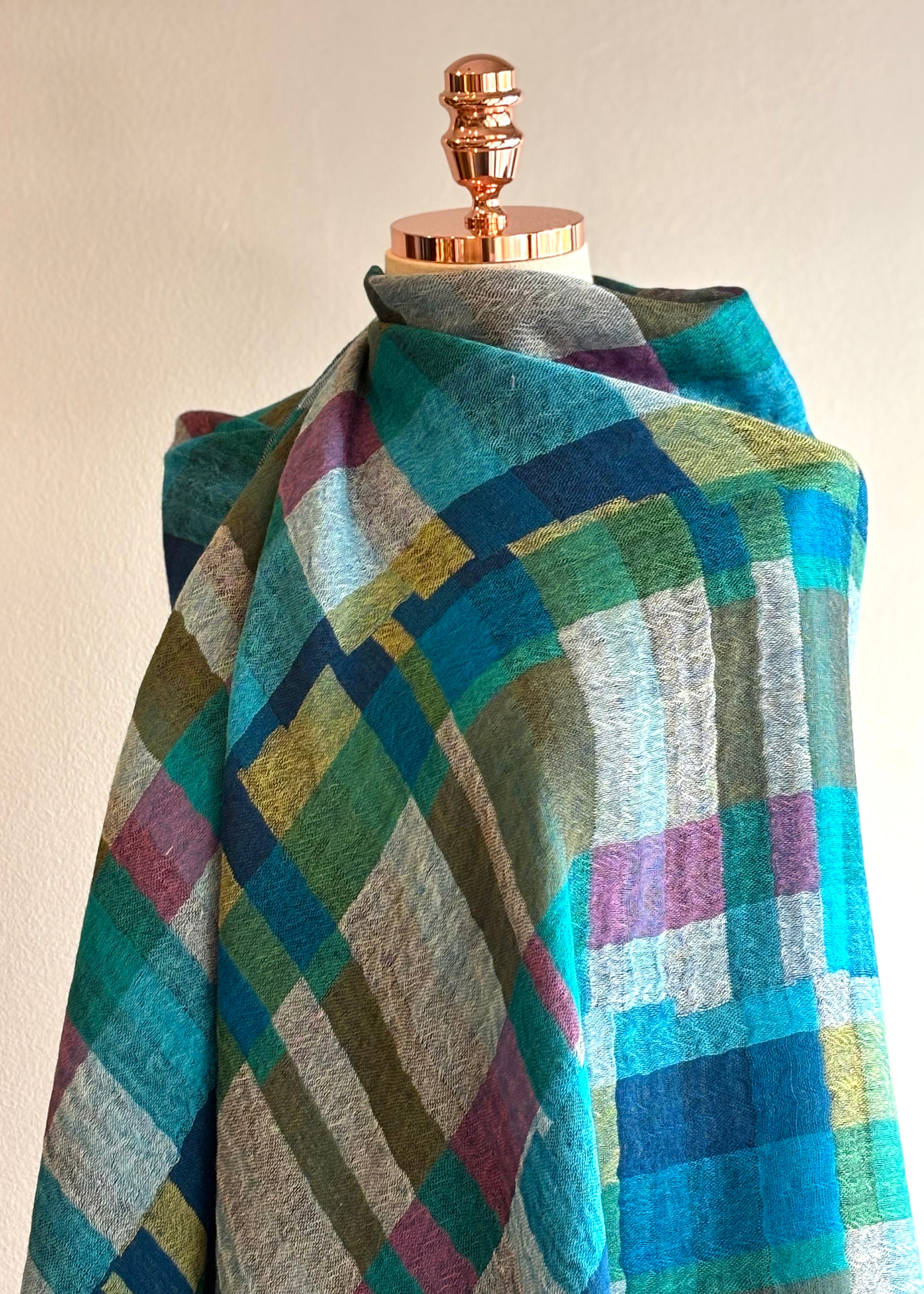 Xale JACQUARD GEO turqueza