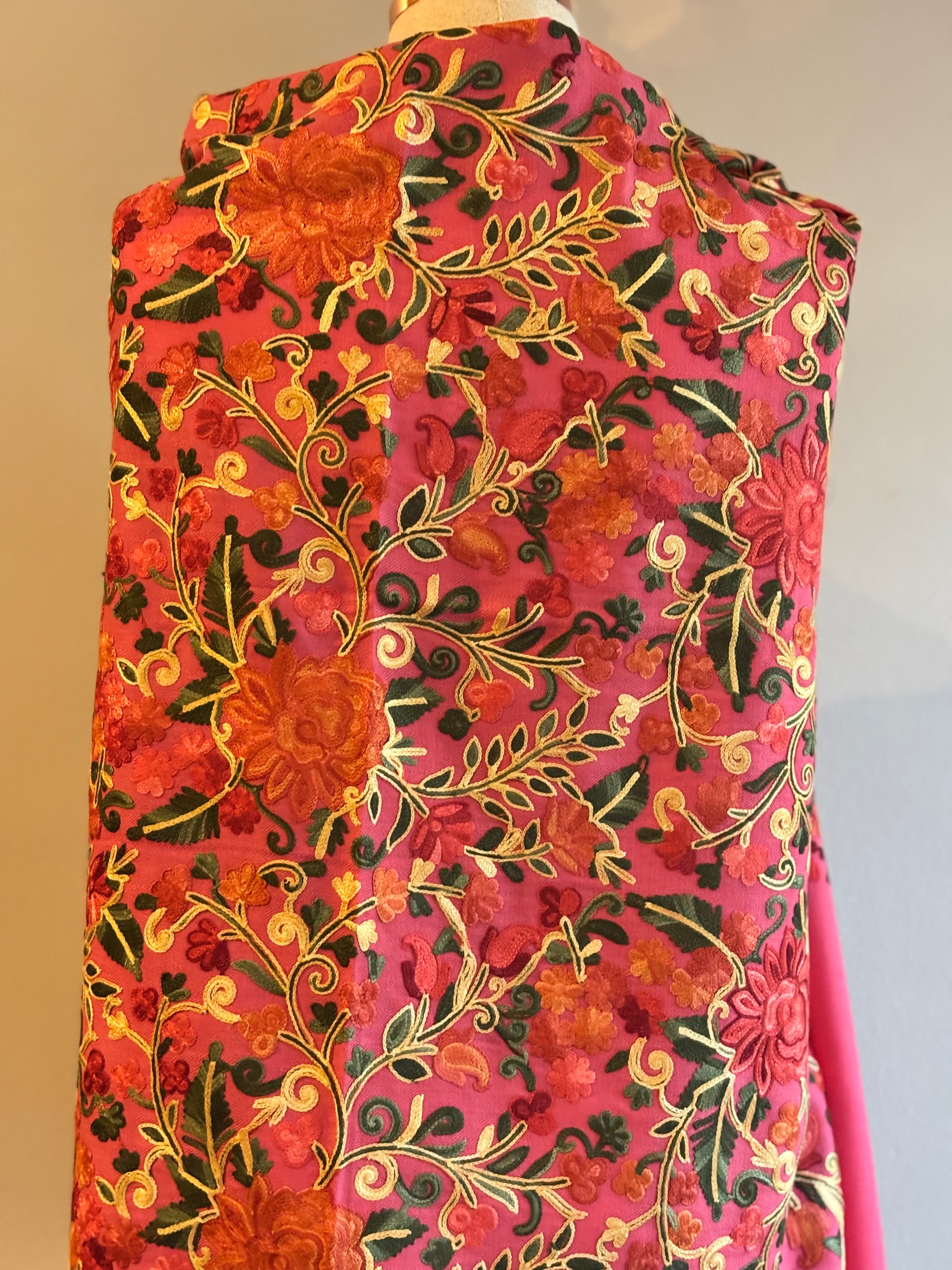 Xale Aari Floral salmão