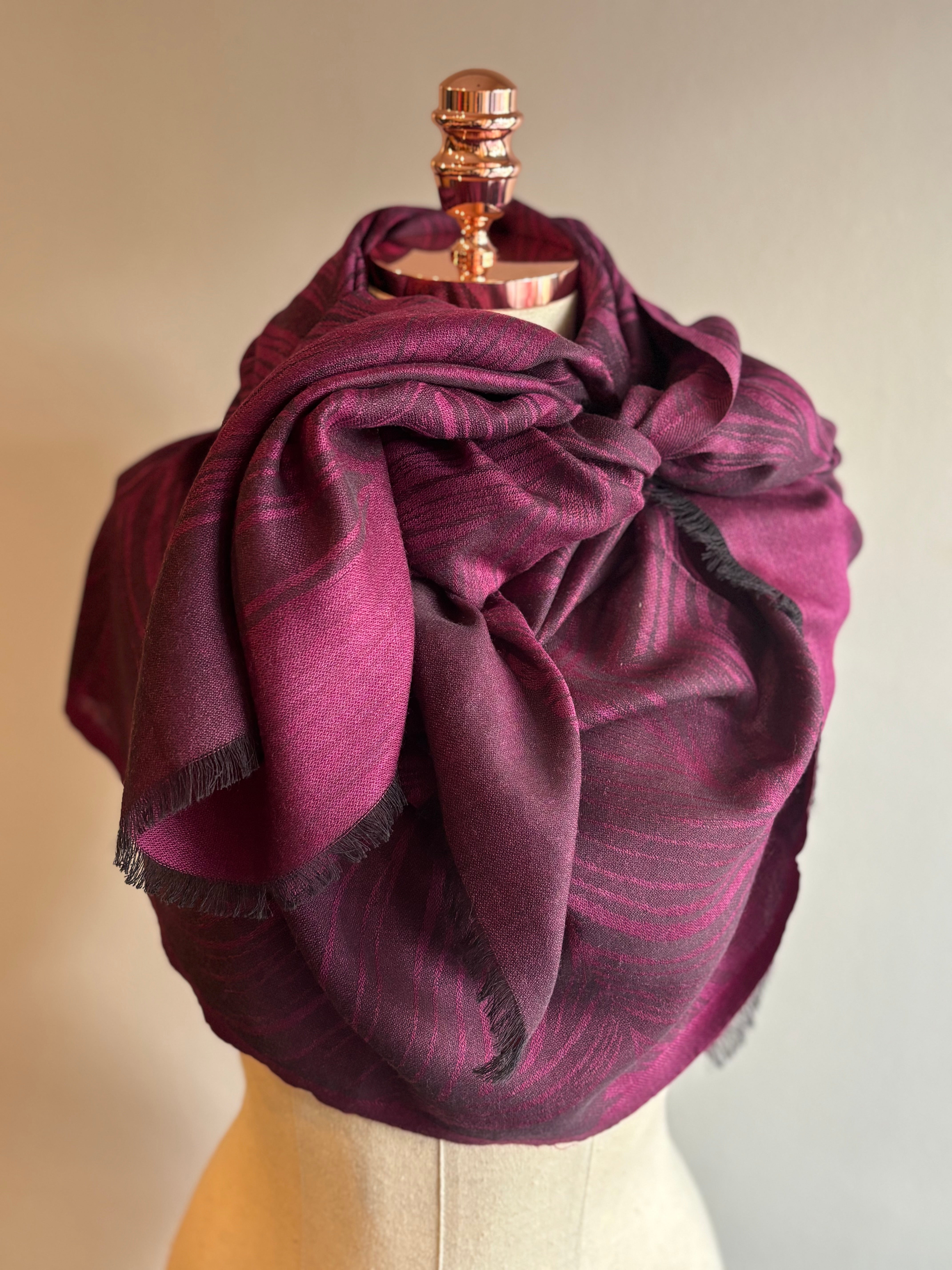 Xale Merino PALMEIRA fúcsia