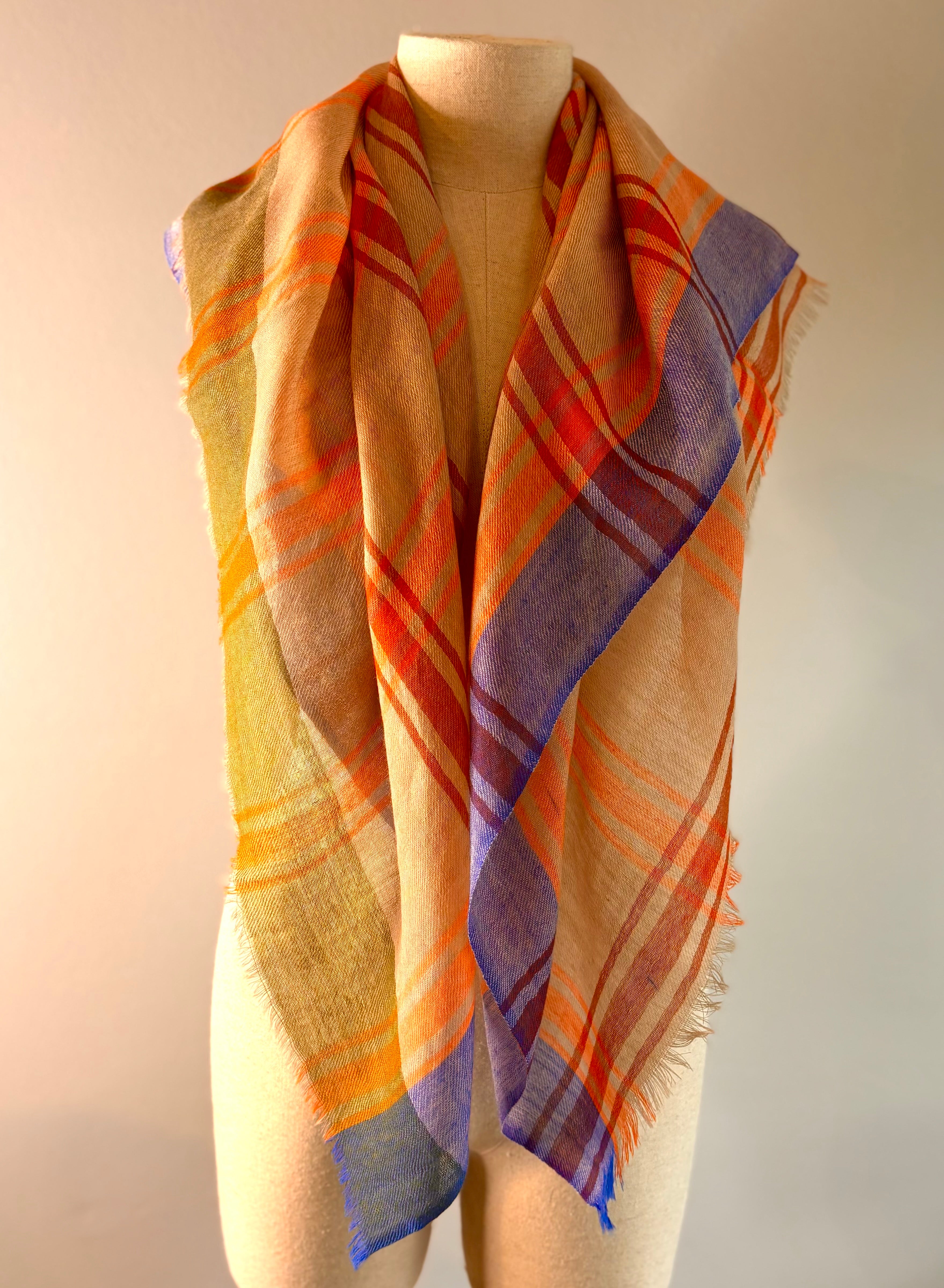 Foulard lã merino KILT bege