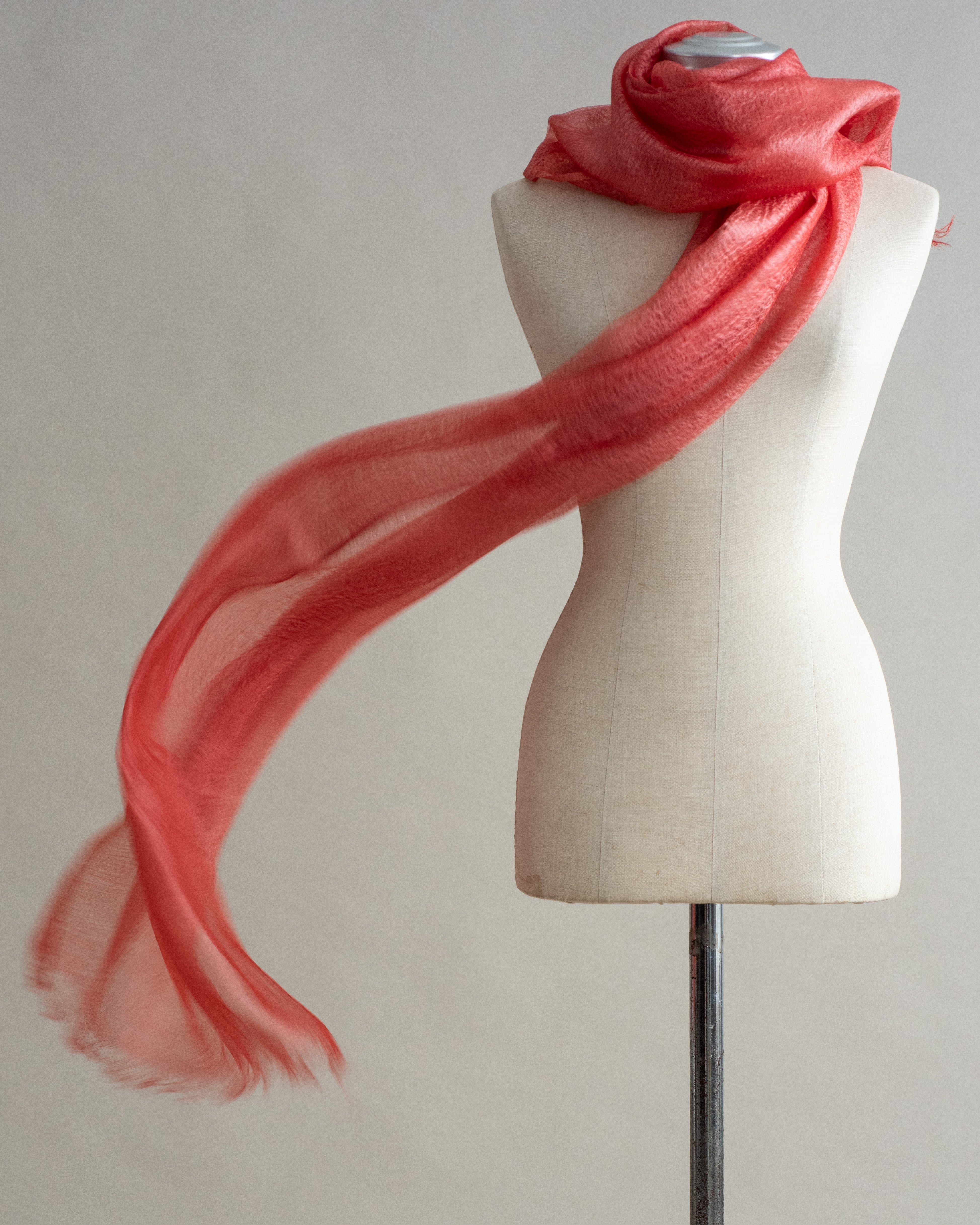 Xale GAZE de SEDA coral