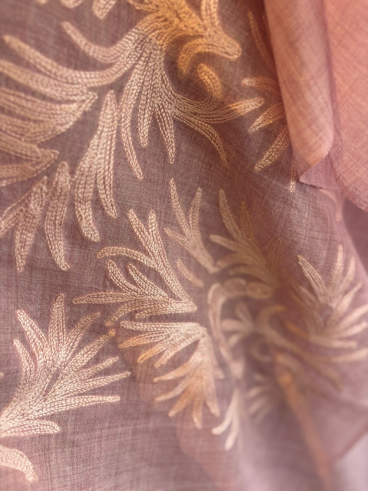 Xale ORGANIC Bordado rosa claro