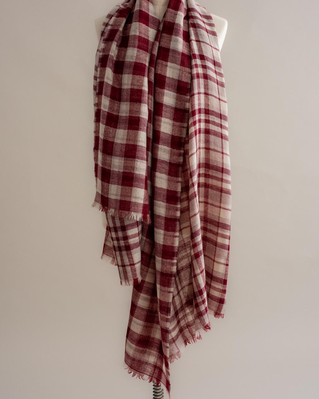 Xale  merino VICHY reversível maxi