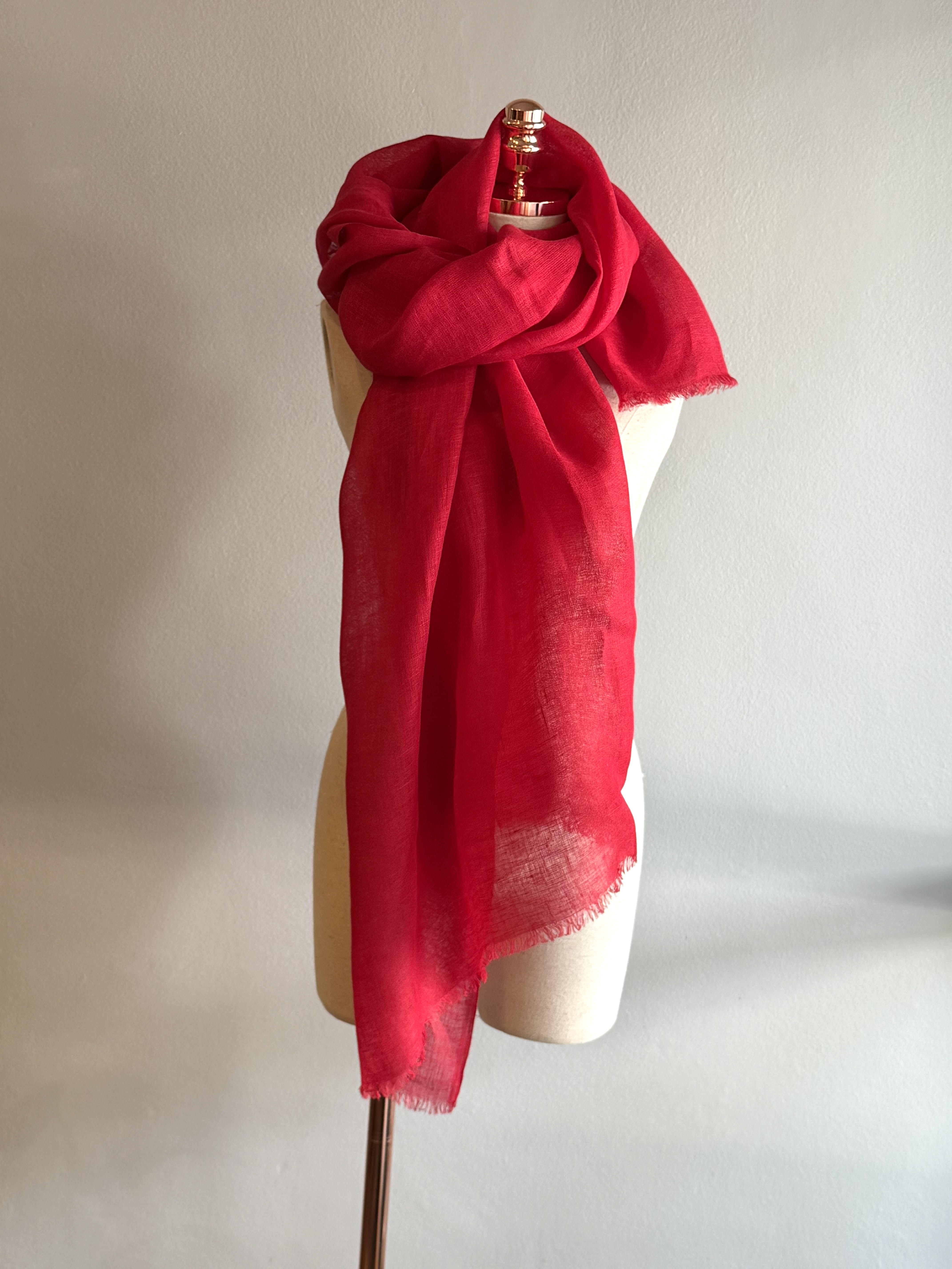 xale LINHO vermelho elétrico